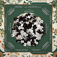 Mahjong américain imprimé avec motif Chapeau de Sorcière d'Halloween, Tuiles de Mahjong, Tapis de Mahjong portable, Jeu de table pour fête familiale d'Halloween en intérieur