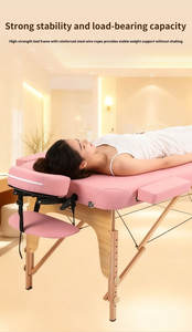Venta caliente Salón de belleza 2 Plegable Portátil Spa Mesa de masaje Cama de pestañas Rosa Cama de masaje Mesa de PVC - Product Image 2