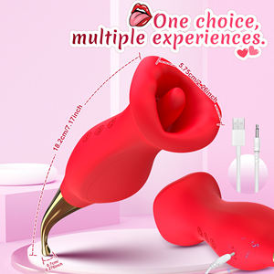 Simulador de Sexo Oral, Vibrador con Lengua para Lamer el Clítoris y Estimular el Punto G, Masajeador de Cola, Doble Estimulación, Vibración, Silicona, Juguete Sexual para Adultos - Product Image 2