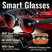 Gafas Inteligentes M02 Ultra con Cámara, Estuche de Carga Inversa de 3600 mAh, 32 GB, IA ChatGPT, Reconocimiento/Traducción de Objetos, Llamadas, Gafas de Sol