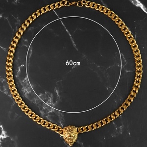 Collar con Colgante de Cabeza de León en Acero Inoxidable con Baño de Oro de 18K para Hombre, Estilo Punk Hip Hop, Gran Venta en Europa - Product Image 6