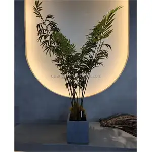 Palmeira artificial de plástico decorativa de fábrica de alta qualidade em vaso para decoração de pisos de escritório em casa e sala de estar plantas artificiais