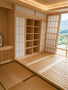 High-Quality Natural Japanese-Style Solid Wood <b>Wardrobe</b> with Spacious Storage for Modern Homes - Product Image 3