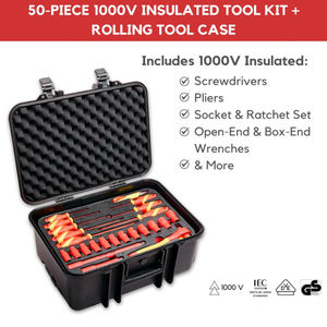 Descuento promocional herramienta de taller profesional 1000V VDE 50PC VDE herramienta aislada maleta con ruedas - Product Image 3