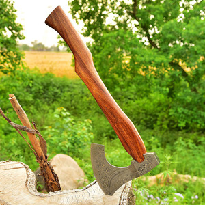 Damascus Steel Tactical Style <b>Axe</b> Hand Forged Wooden <b>Handle</b> Custom Packaging OEM Factory Direct Supply Custom Damascus <b>Axes</b> - Product Image 3