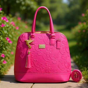Sac fourre-tout décontracté pour femme Fana Ayla M3781 couleur Bougainvillea, ouverture supérieure, deux anses, doublure en paille, style luxueux - Product Image 2
