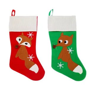 新年Weihnachten礼物圣诞袜圣诞小狐狸宠物长袜糖果架毛绒圣诞袜