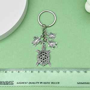 Antique Silver Zinc Alloy Turtle <b>Keychain</b> Jewelry Accessory For Creative DIY <b>Personal</b> Gift - Product Image 3