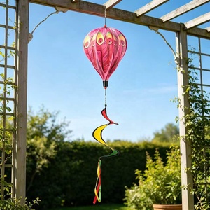 Girador de Viento con Forma de Globo Aerostático de Girasol, Decoración Colgante 3D para Jardín, Arte de Jardín Impermeable de PVC, Adorno para Exteriores, Twister Grande de 125 cm - Product Image 1