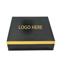 Boîte cadeau personnalisée avec couvercle noir, base en carton rigide, logo en feuille d'or, doublure en éponge, fermeture magnétique, boîte à bougies de luxe personnalisée