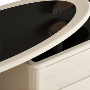 Table de maquillage de luxe avec <span class=keywords><strong>miroir</strong></span> éclairé en bois blanc poli - Product Image 3