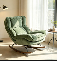 Fauteuil inclinable à bascule moderne pour salon et chambre, chaise longue en velours, design pliable écologique, structure en acier