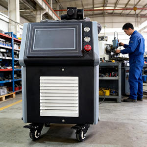 Machine de nettoyage au laser pulsé portable de type armoire 300W 500W à refroidissement par air pour le décapage de la peinture, de la rouille et la décontamination du bois, des murs et de la pierre - Product Image 1