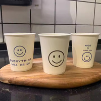 Gobelet en papier artisanal jetable à paroi unique Tasse à eau biodégradable pour bureau d'affaires avec estampage en gros pour usage domestique