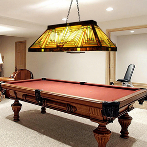 Lámpara de Techo Rectangular Tiffany de 48 Pulgadas con Vidrio de Colores y 6 Luces, Estilo Americano, Fácil Instalación para Comedor - Product Image 1