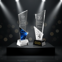 Cadeau d'affaires de trophée de style sport en métal cristal K9 sur mesure avec logo gravé sculpté et sérigraphie en soie