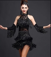 Danse latine de concours femme robe gland lait soie robes