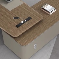 Meubles de bureau de luxe fournis par l'usine, table de direction en forme de L, table de direction moderne en bois, bureaux de PDG, table de bureau de haute qualité