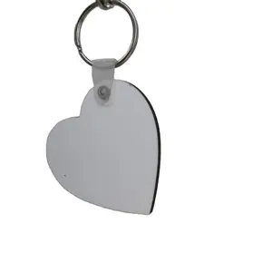 Trái Tim Thăng Hoa MDF Keychain Bằng Gỗ Key Pendant Hai Mặt Trống Quà Tặng Đám Cưới Key Chain Lưu Niệm