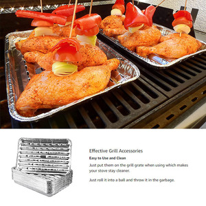 TIA CB18B Bandeja para hornear con borde enrollado perforado de 13,5 pulgadas Congelador Seguro Desechable Papel de aluminio Contenedor de alimentos Molde de estampado - Product Image 6