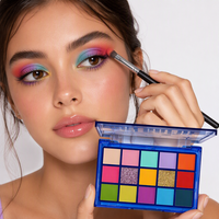 Palette de fards à paupières 15 couleurs, imperméable, lumineuse, métallique, à base de plantes et minéraux, maquillage durable, soyeux, lisse, formule en poudre haute pigmentation