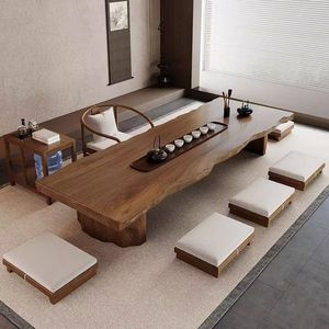 Japanese Style Wooden Slab Coffee <b>Table</b> Handmade <b>Low</b> Tea <b>Table</b> For Living Room Meeting Use - Product Image 1