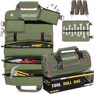Free sample Men Heavy Duty <b>Roll</b> <b>up</b> Tool Bag Organizer for Mechanic Electrician Hobbyist Canvas Tool Bag - Product Image 3
