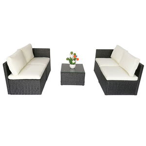 Ensemble de <span class=keywords><strong>salon</strong></span> miniature en rotin tressé de haute qualité avec structure en acier pour patio et balcon, vente en gros d'usine - Product Image 4