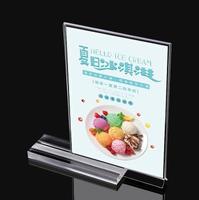 Personnaliser Acrylique Forte Publicité Table Deck Carte Restaurant Transparent Cristal Logo Double Face Présentoir