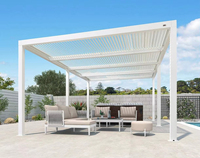 Pergola en aluminium haut de gamme avec toit rétractable imperméable pour la salle à manger et la zone de détente en plein air dans la cour