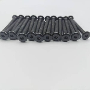 Vis hexagonales chanfreinées en zinc noir M6x106x12 en acier au carbone de qualité A pour meubles, étagères et bibliothèques - Product Image 1