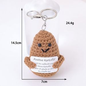 Hot Selling Cute <b>Plush</b> Pendants Knitted Potted <b>Plants</b> Bee Ornaments & Cartoon Dolls Woven Broccoli/Potato Keychains - Product Image 6