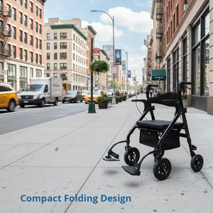Deambulatore Pieghevole Compatto con Ruote per Uso Esterno - Attrezzatura Sanitaria Resistente che Migliora Portabilità e Stabilità - Product Image 3