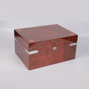 Humidor de bureau personnalisé avec logo, en bois massif de cèdre espagnol, vitrine, finition laquée, MDF écologique, métal, boîte à cigares de luxe - Product Image 4