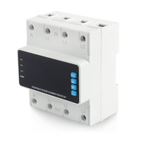 DIY GO 63A 100A Sélecteur de phase triphasé 3P+N sur rail DIN, Relais de protection réglable contre les surtensions, les sous-tensions et les surintensités
