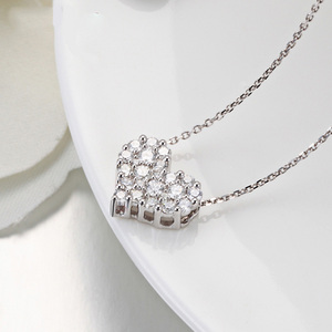 สร้อยคอทองเค18K Moissanite <span class=keywords><strong>VVS</strong></span> Heart Necklace Dubai Mama,สร้อยคอทองคำแท้เจียหนาหลายชั้นเครื่องประดับสุดหรู - Product Image 2