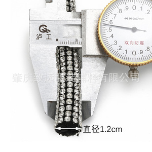 Tubo redondo de diamantes de imitación de 3 mm, 10 filas, grado A, cuerda completa de diamantes de imitación para accesorios de joyería y ropa DIY - Product Image 2