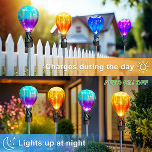 Lampu Taman Tenaga Surya Tahan Air untuk Jalur Luar Ruangan, Lampu Tiang Taman, Lampu LED Logam Dekoratif, Lentera Balon Udara Panas, Lampu Taman Tenaga Surya - Product Image 3