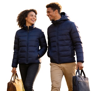 Giacche <span class=keywords><strong>Puffer</strong></span> Invernali con Cappuccio in Nylon <span class=keywords><strong>Nero</strong></span>, Imbottite in Piuma, Personalizzabili con Logo, per Esterni - Product Image 5