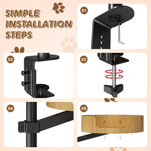 Hauteur réglable 360° °   Mobilier d'intérieur rotatif en <span class=keywords><strong>bois</strong></span> pour chat, lit de <span class=keywords><strong>bureau</strong></span> pour petit espace, avec accessoires pour animaux de compagnie - Product Image 4