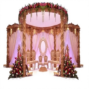 Mandap de Madera para Bodas Asiáticas, Tema Mayur, Maharaja, Mandap Gujarati, Mandap de Madera Anaya para Bodas Indias en EE. UU. - Product Image 1