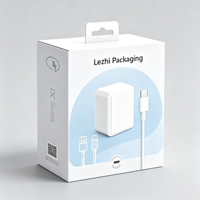Boîte de chargeur de câble de données en carton rigide imprimée sur mesure, finition mate avec avantage UV pour l'électronique grand public et l'emballage cadeau