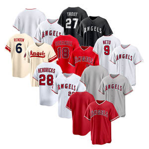 Venta al por mayor de camisetas de béisbol 2026 nuevas y económicas, con costuras de alta calidad, del equipo estadounidense Los Angeles, para todos los jugadores: 5 Pujols, 27 Trout, 6 Rendon - Product Image 4