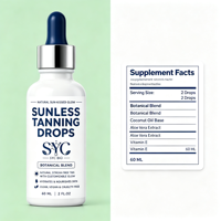 Gouttes autobronzantes de luxe OEM à l'huile de coco et à l'aloe vera pour un éclat naturel et une peau hydratée et radieuse