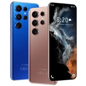 热卖手机原装解锁8G + 128gb 16MP + 32MP双sim卡6800毫安时手机S22超智能手机