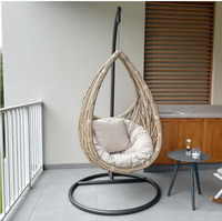 Fauteuil suspendu pliant individuel en forme de U avec support, en HDPE, moderne, pour intérieur, ensemble balançoire hamac réglable et antidérapant pour extérieur