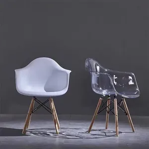 Chaise de salle à manger transparente en plastique empilable pour l'intérieur - Product Image 4