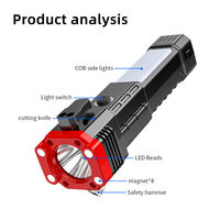Lampe torche LED rechargeable BL, étanche, avec poignée en plastique, batterie Li-Ion 18650, super lumineuse, lampe de secours avec support pour voiture