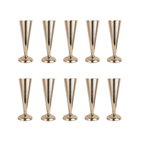 Vase trompette doré de luxe pour centres de table de mariage, élégant support à fleurs en métal pour décoration de table de réception et événements