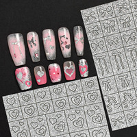 Autocollants pour ongles en forme d'étoile scintillante, autocollants 3D brillants argentés et dorés, accessoires de luxe pour la décoration des ongles en DIY